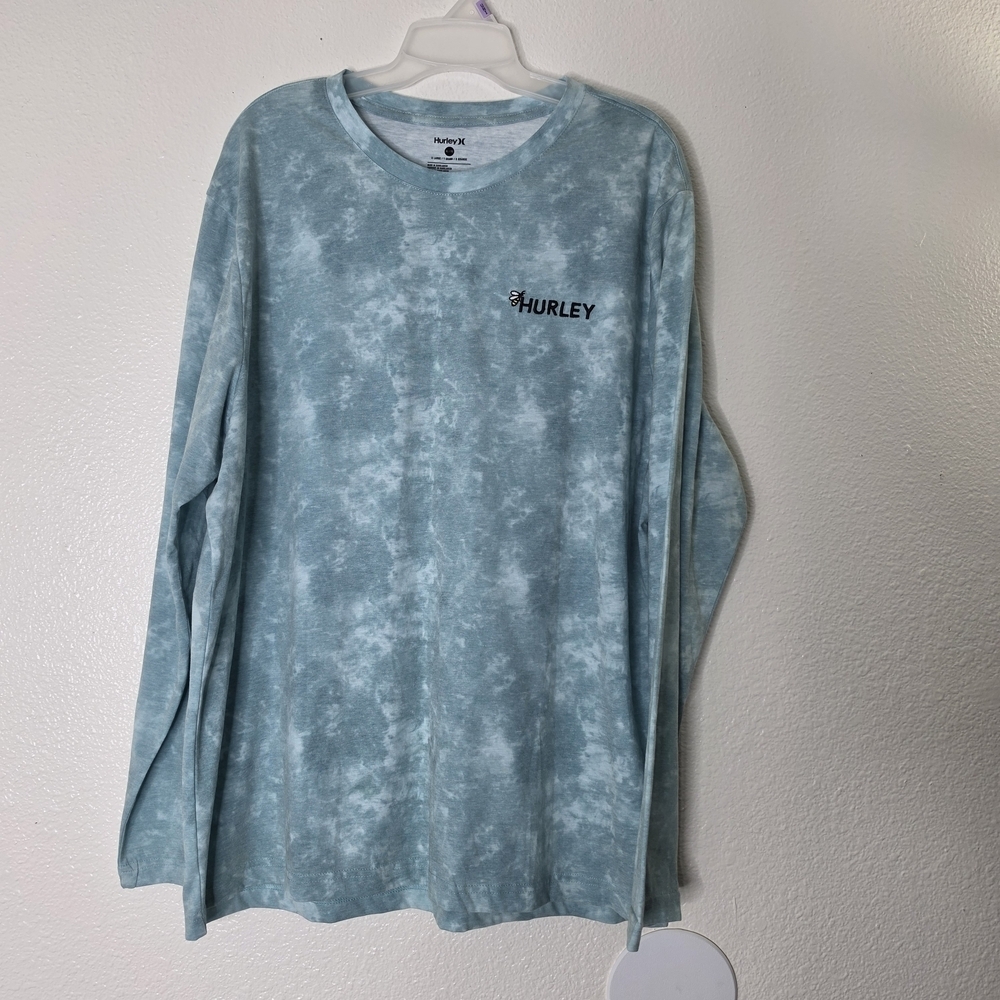 Hurley Tie Dye Long Sleeve Tee Blue XL Casual Surf Skate